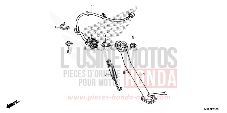 BEQUILLE von NC750X DCT PEARL GLARE WHITE (NHB53) von 2020